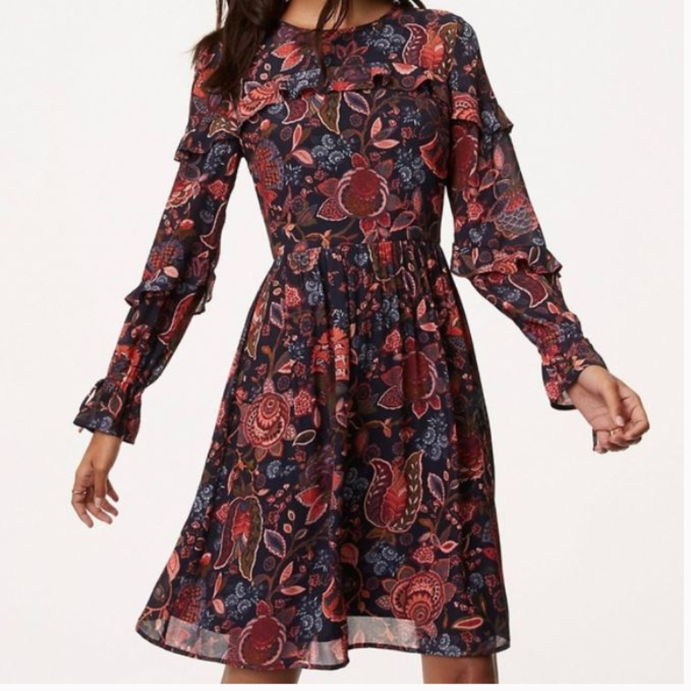 Ruffle Hydrangea Bouquet Dress.Boho. Floral